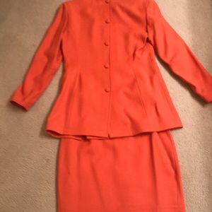 Elegant 2 Piece Orange Suite Button Top to Bottom